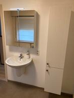 Witte kolomkast + spiegelkast  + lavabo, Maison & Meubles, Salle de bain | Meubles de Salle de bain, Comme neuf, Enlèvement, Armoire à miroir