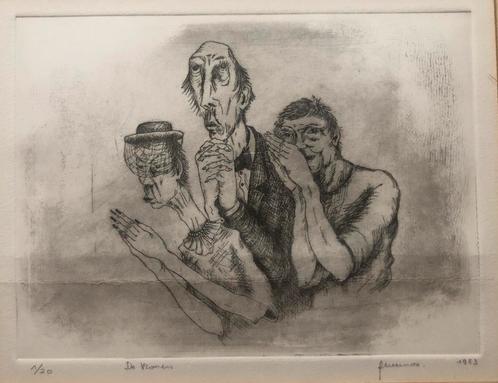De Vromen, zeldzame ets, 1983, Antiek en Kunst, Kunst | Etsen en Gravures, Ophalen of Verzenden