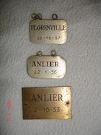 3 plaques commémoratives (argent et laiton), Ophalen of Verzenden, Zilver