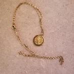 Vintage FIX medaillon vergulde ketting – religieus motief, Ophalen of Verzenden