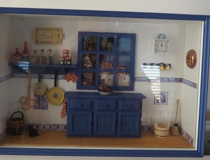 Vitrine miniature thème cuisine, Hobby en Vrije tijd, Knutselen, Zo goed als nieuw, Overige typen, Ophalen