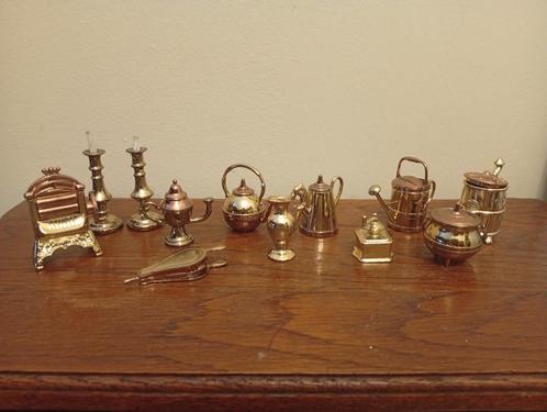 Prachtig setje messing gebruiksvoorwerpen voor poppenhuis/le, Antiek en Kunst, Antiek | Brons en Koper, Koper, Ophalen of Verzenden