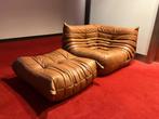 Cognac leather togo, Corner + ottoman, Huis en Inrichting, Ophalen of Verzenden, Cassina sede artifort leolux togo ligne roset b&b italia knoll