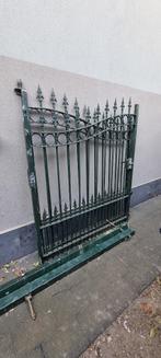 Zwaar ijzeren poort SMEEDWERK, Tuin en Terras, Tuinhekken en Hekwerk, Ophalen, Met poort, Gebruikt, Sierhekwerk