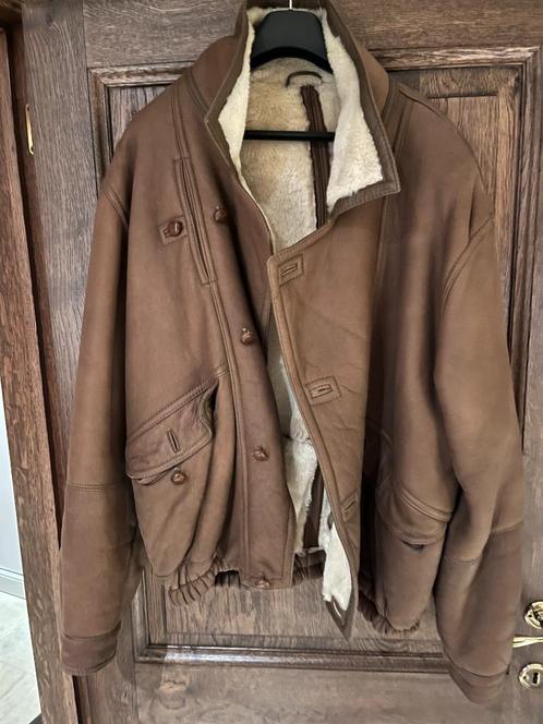 Mouton herenjas, bruin,vervaardigd van hoogwaardig lamspels, Kleding | Heren, Jassen | Winter, Gedragen, Maat 52/54 (L), Bruin