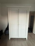 Tienerkamer kleerkast en nachttafel in beige gelakt hout, Ophalen, Gebruikt, 100 tot 150 cm, Cottage