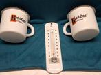 Emaille barometer en 2 tassen ., Verzamelen, Ophalen of Verzenden, Zo goed als nieuw