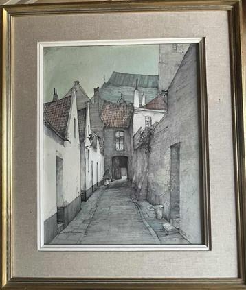 Schilderij Brugge - Maurits Dousselaere (1923-1985) beschikbaar voor biedingen