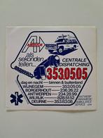 Vintage Sticker Antwerp Paramedic Ambulance Service, Ophalen of Verzenden, Zo goed als nieuw, Bedrijf of Vereniging