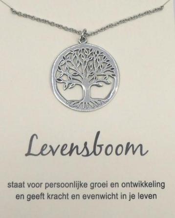 Levensboom hanger aan ketting, op cadeaukaartje beschikbaar voor biedingen