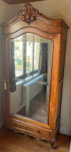 Vintage Antieke houten spiegelkast, Antiek en Kunst, Antiek | Meubels | Kasten, Ophalen
