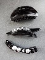 3 nieuw zwart grote haarspelden strass-stenen , haarklem, Handtassen en Accessoires, Uiterlijk | Haarverzorging, Nieuw, Haarspeld