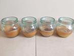 4 ronde potten met vanille geurkaarsen H 12 x diameter 12cm, Ophalen
