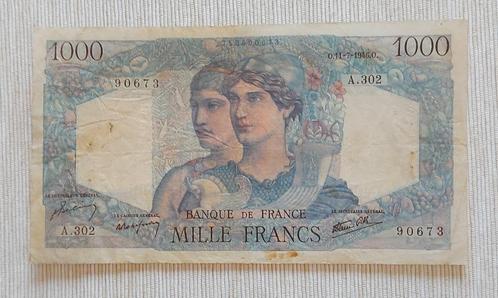 France 1946 - 1000 Francs ‘Minerva and Hercules’ A302 90673, Timbres & Monnaies, Billets de banque | Europe | Billets non-euro