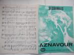 Charles Aznavour - partition musicale "Désormais" - 1968, Musique & Instruments, Utilisé, Partitions musicales, Enlèvement ou Envoi