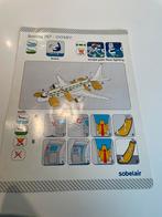 Safety card Sobelair, Verzamelen, Luchtvaart en Vliegtuigspotten, Zo goed als nieuw