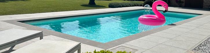 Boordstenen zwembad 9x4 - Belgische blauwe hardsteen, Tuin en Terras, Zwembaden, Zo goed als nieuw, Ophalen