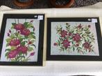 2 batik werkjes ingekaderd 60 cm op 50 cm, Antiek en Kunst, Ophalen of Verzenden