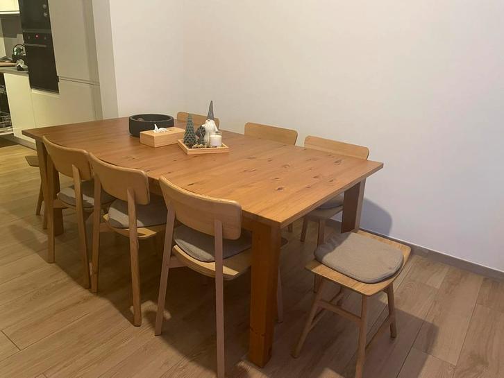 Eettafel verlengbaar Ikea Hout groot, Huis en Inrichting, Complete eetkamers, Gebruikt, Ophalen