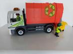 Vuilniswagen, 2 mannetjes, container en 2 vuilnisbakken., Kinderen en Baby's, Speelgoed | Playmobil, Complete set, Gebruikt, Ophalen