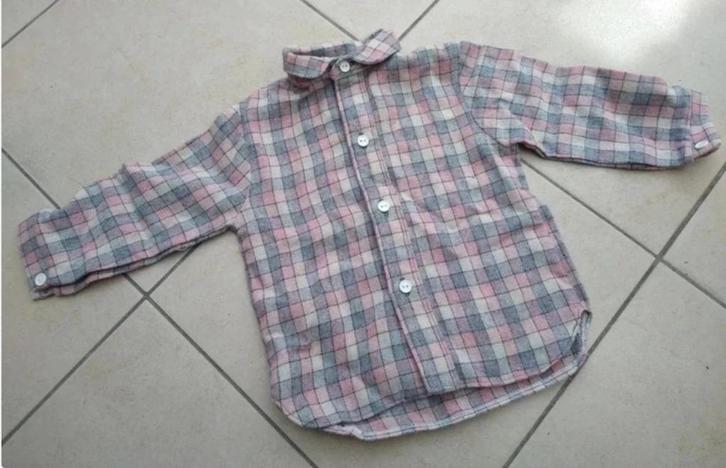 vintage jongens baby hemd blouse, Kinderen en Baby's, Babykleding | Maat 80, Zo goed als nieuw, Jongetje of Meisje, Overhemdje of Bloesje