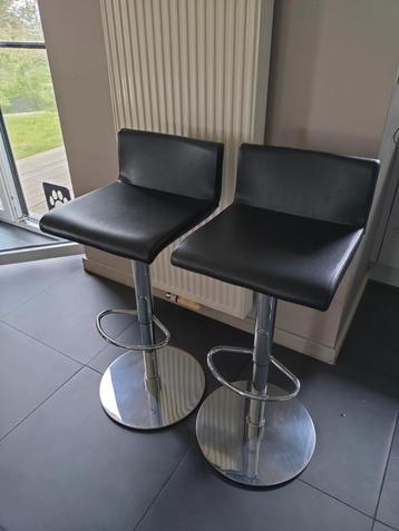 2 Tabourets de bar, Réglable en hauteur, 2 tabourets, Synthétique, Enlèvement
