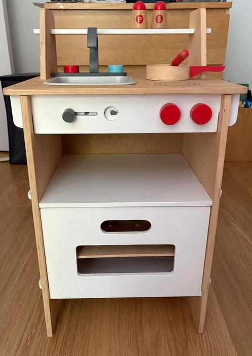 Cuisinière en bois + accessoires (dînette/fruits/légumes), Kinderen en Baby's, Speelgoed | Speelkeukens, Gebruikt, Hout, Ophalen