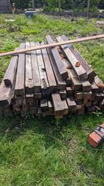 Lot 8 grote zware houten balken + kleinere balken, 250 cm ou plus, Enlèvement, Utilisé, Poutres