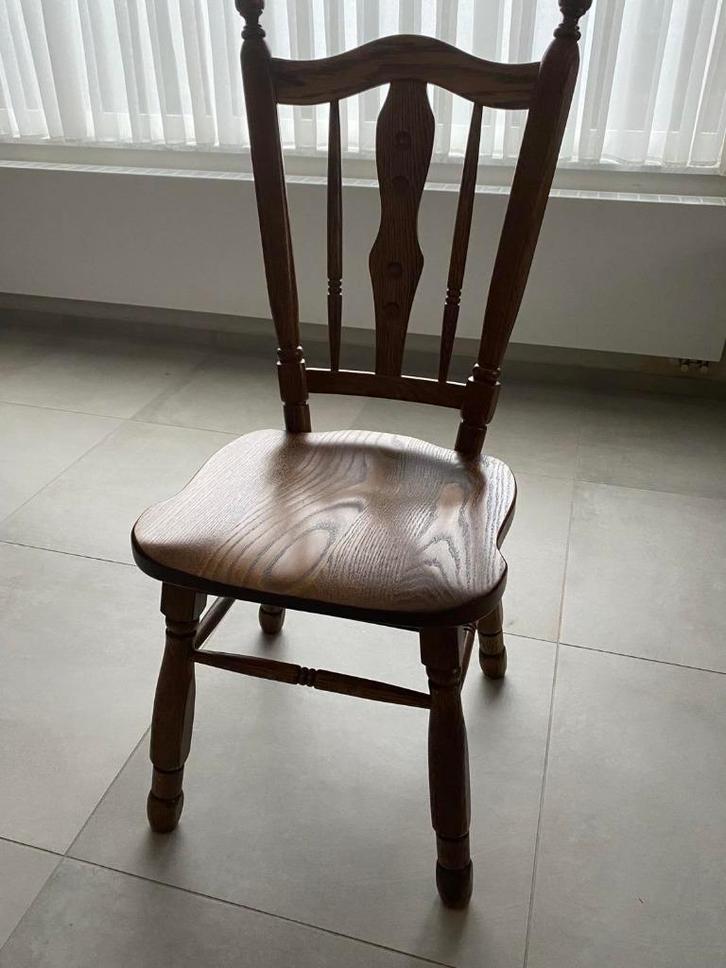 4 massief eiken stoelen, Antiek en Kunst, Antiek | Meubels | Stoelen en Sofa's, Ophalen