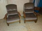 2 eiken zetels, Huis en Inrichting, Fauteuils, Ophalen, Zo goed als nieuw, Stof
