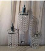 Belle lampe suspendue rétro en 3 pièces en métal et verre, Enlèvement ou Envoi, Maison et Meubles