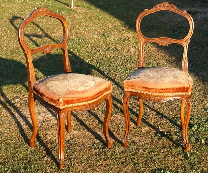 Paar antieke Louis XV-stoelen uit de 18e eeuw., Antiek en Kunst, Antiek | Meubels | Stoelen en Sofa's, Ophalen