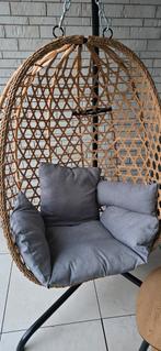 Zo goed als nieuwe hangstoel- inclusief kussens en standaard, Tuin en Terras, Ophalen, Zo goed als nieuw, Rotan