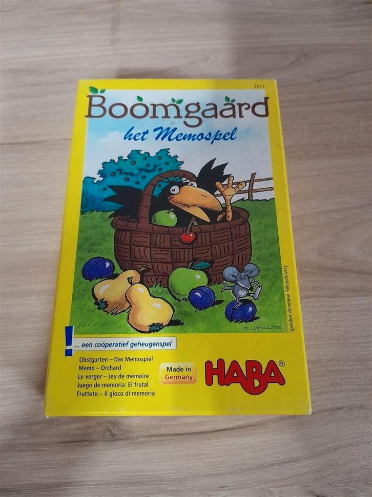 Boomgaard het memospel - haba - s3907, Hobby en Vrije tijd, Gezelschapsspellen | Bordspellen, Zo goed als nieuw, Verzenden
