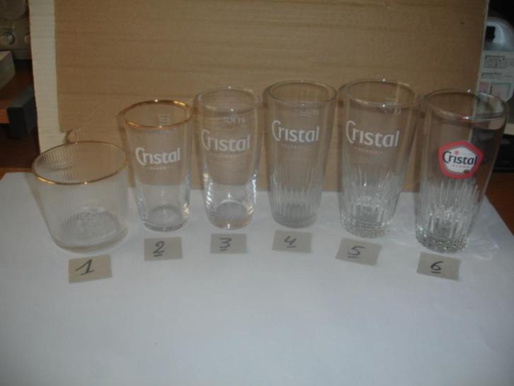 Verschillende bierglazen van Cristal Alken, 6 soorten, Verzamelen, Biermerken, Zo goed als nieuw, Glas of Glazen, Overige merken