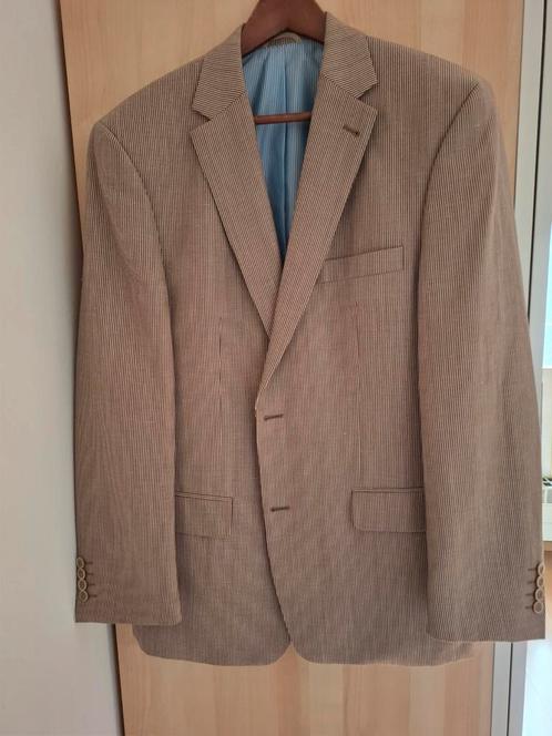Blazer Mario Barutti wol/linnen zand streepje 052/R42, Kleding | Heren, Kostuums en vesten, Zo goed als nieuw, Geel, Ophalen of Verzenden