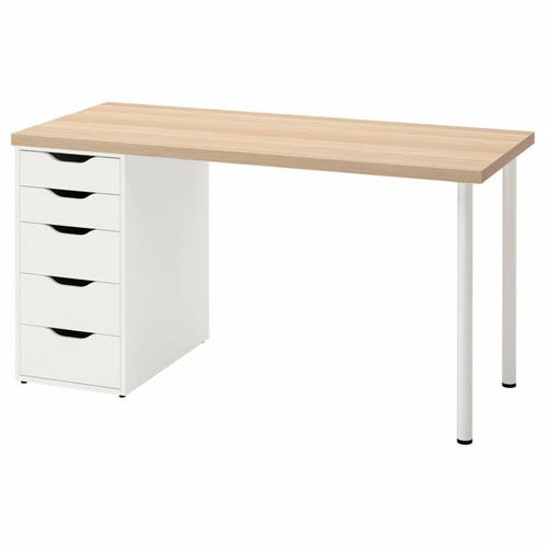 Bureau & caisson tiroirs Ikea Lagktapen/Alex - 140 cm large, Huis en Inrichting, Bureaus, Zo goed als nieuw, Bureau, Ophalen