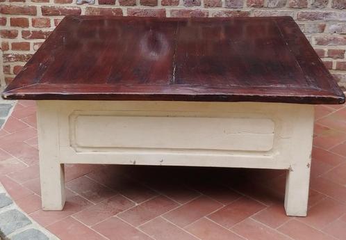 Oerdegelijke salon, speel tafel massief tropisch hout, Antiek en Kunst, Antiek | Meubels | Tafels, Ophalen