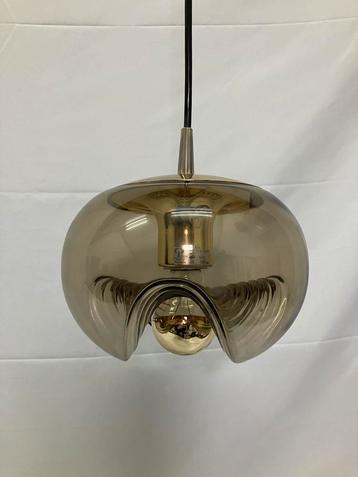 Vintage Futura wave hanglamp van Peill & Putzler smoked glas beschikbaar voor biedingen