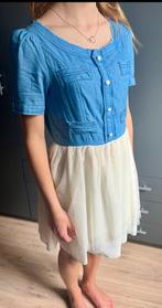 Jurk met voile (S), speciale afwerking aan de hals., Blauw, Gamiss, Ophalen of Verzenden, Zo goed als nieuw