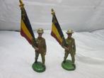 Belgische soldaten met vlag jaren 50 FB MB NB gemerkt., Verzamelen, Ophalen of Verzenden
