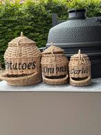 Rotan mandjes Ui aardappel en look, Ophalen, Mand, Zo goed als nieuw, Riet