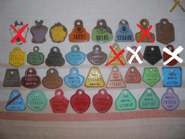 taksplaten west vlaanderen fietsplaten blik en email, Antiek en Kunst, Curiosa en Brocante, Ophalen of Verzenden