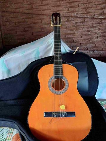 Gitaar en opbergrugzak met documenthouder en handvat, Enlèvement, Utilisé, Guitare classique ou espagnole, Avec valise