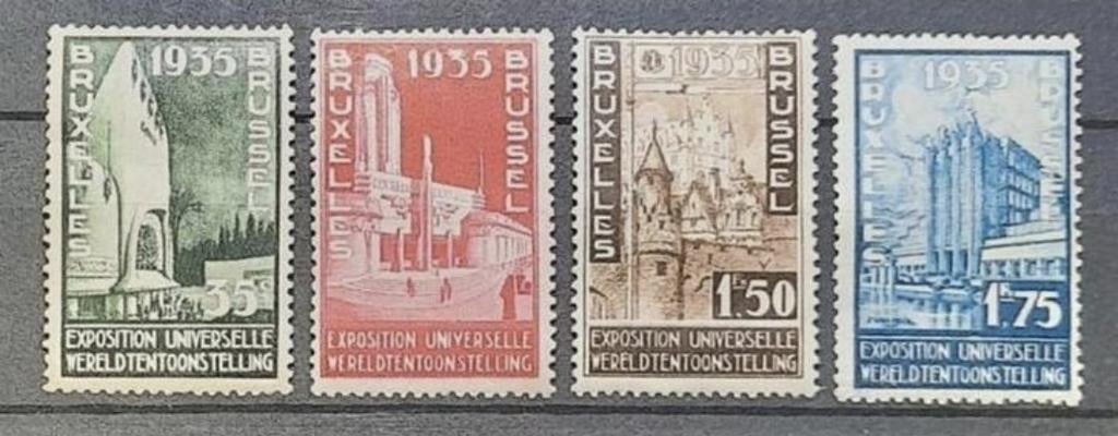 Belgique : COB 386/89 ** Exposition universelle de 1934., Timbres & Monnaies, Sans timbre, Neuf, Enlèvement ou Envoi, Non oblitéré