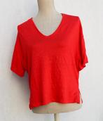 Jolie blouse Zara rouge en lin Taille S, Comme neuf, Zara, Taille 36 (S), Rouge