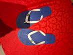 Slippers heren nieuw, maat 43 blauw-wit met groen detail en, Ophalen, Blauw, Slippers