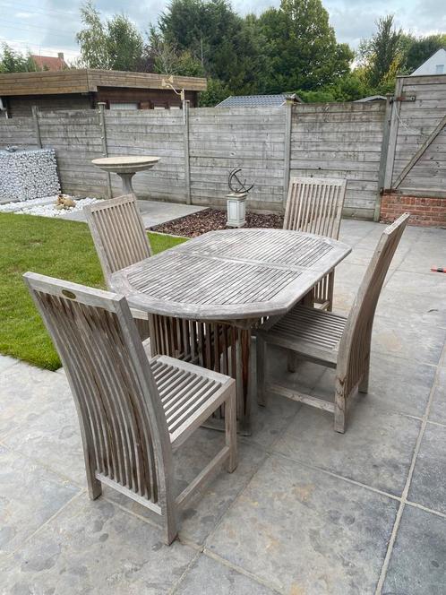 Tuinset TEAK (uitvouwbaar), Tuin en Terras, Tuinsets en Loungesets, Zo goed als nieuw, Tuinset, Ophalen