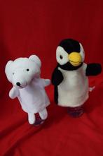 handpop pinguin en ijsbeer, Kinderen en Baby's, Speelgoed | Knuffels en Pluche, Overige typen, Gebruikt, Ophalen of Verzenden