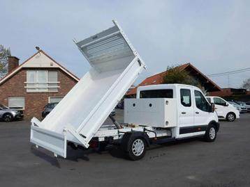 Ford Transit dubbel cabine 6pl kipper benne 130pk 47000km, Auto's, 4 deurs, Stof, Wit, 6 zetels